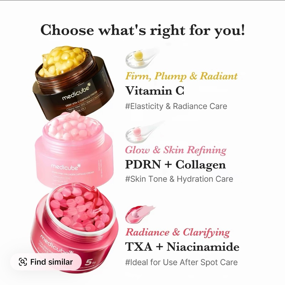 Medicube Deep Vita C & TXA Niacinamide Capsule Creams - Pink, Red, Brown Combo - Picture 4 of 6